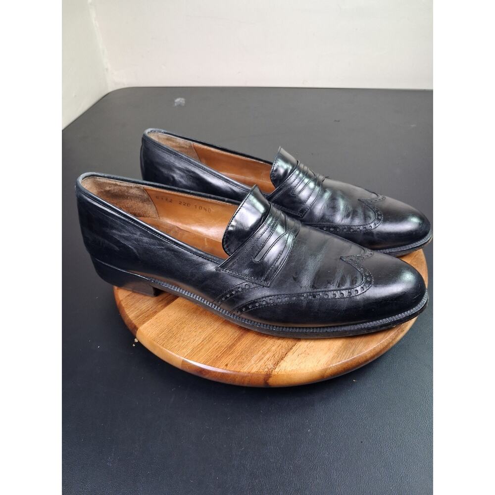 Salvatore Ferragamo Black Mens Leather Penny Loafer 10.5 D